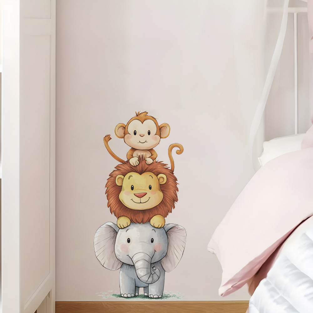 Baby Nursery Vinyl - Niedliche Waldtier-Wandaufkleber für Zimmer Babyzimmerdekoration Kinderzimmer-Tapete