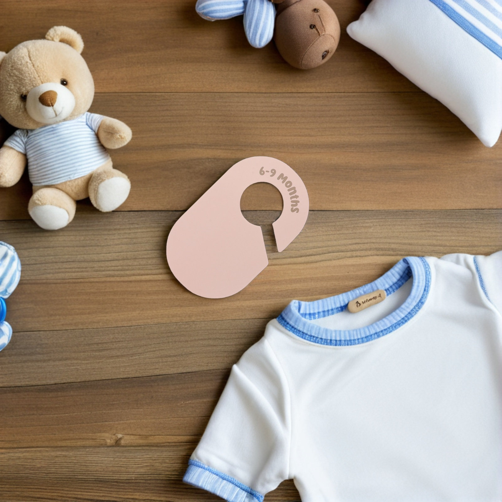 Baby Nursery Hangers - 8-teiliges Set Baby-Kleiderschrank-Organizer, Kleidergrößenetiketten für Kleinkinder,