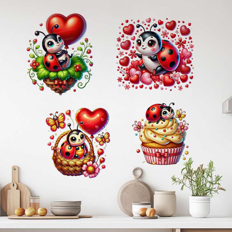 Baby Nursery Murals - Niedlicher Marienkäfer-Wandaufkleber für Baby- und Kinderzimmer,