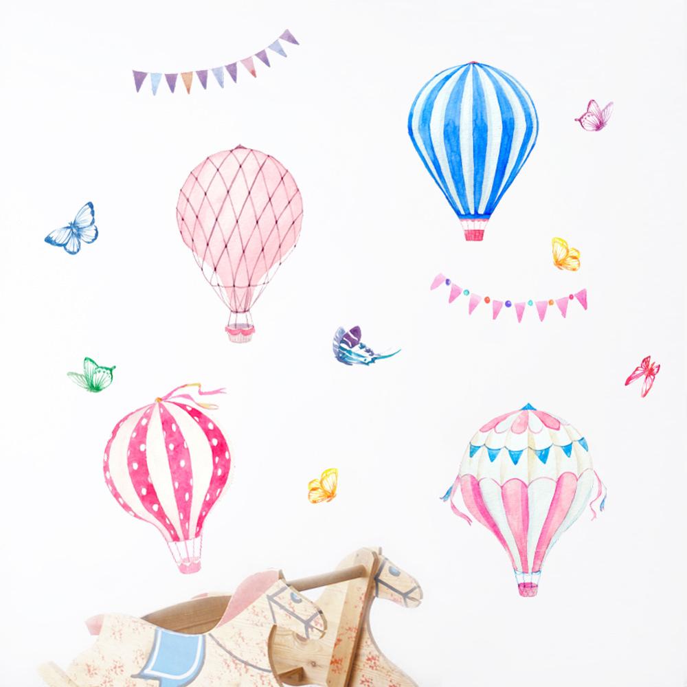 Baby Nursery Murals - Cartoon Heißluftballon Wandaufkleber Kinderzimmer Dekoration Tapete