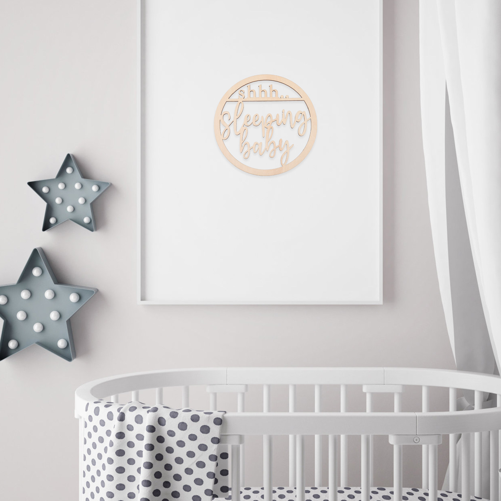 Baby Nursery Hangers - Hohles Holz-Baby-Schlafenschild als Türhänger für Kinderzimmer-Dekoration,