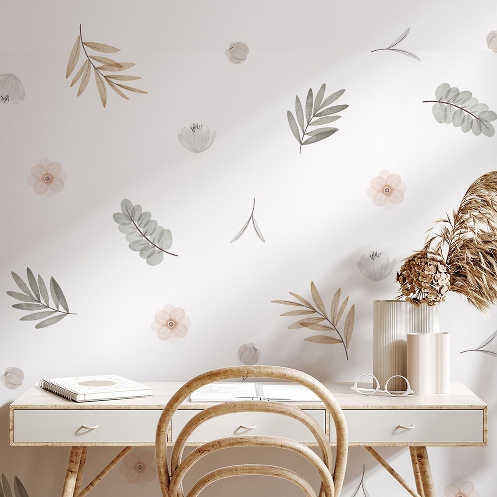 Baby Nursery Murals - Boho Blätter Botanische DIY Wandtattoos Kunstwand