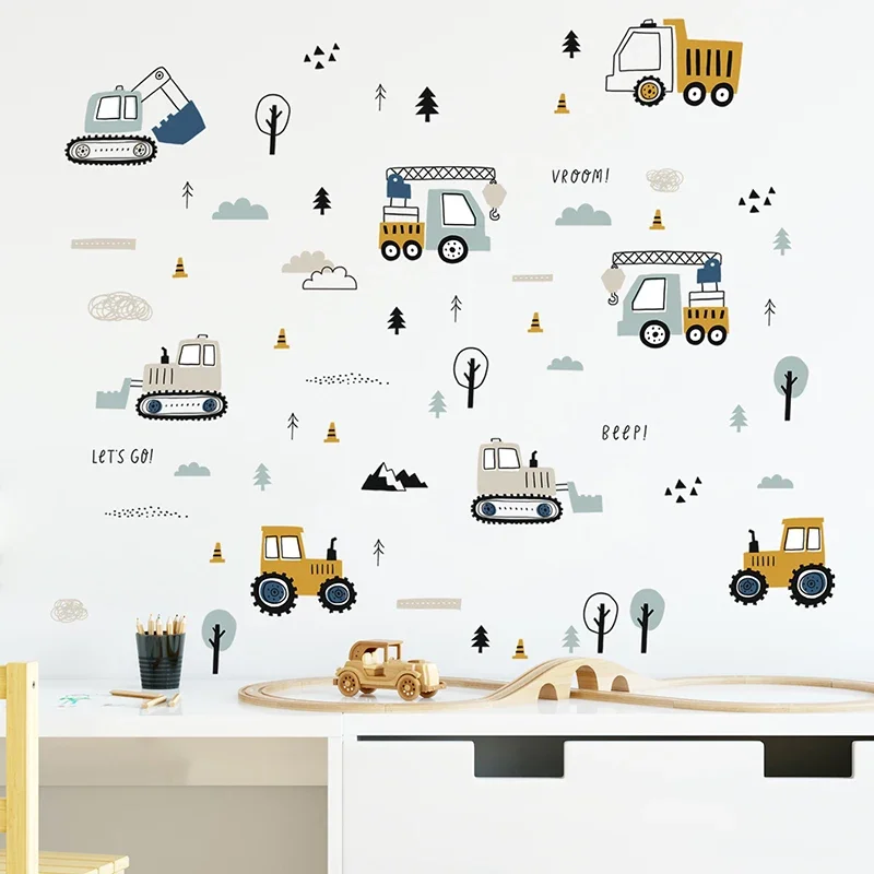Baby Nursery Products - Handgezeichnete süße Autos für Fracht, LKW,