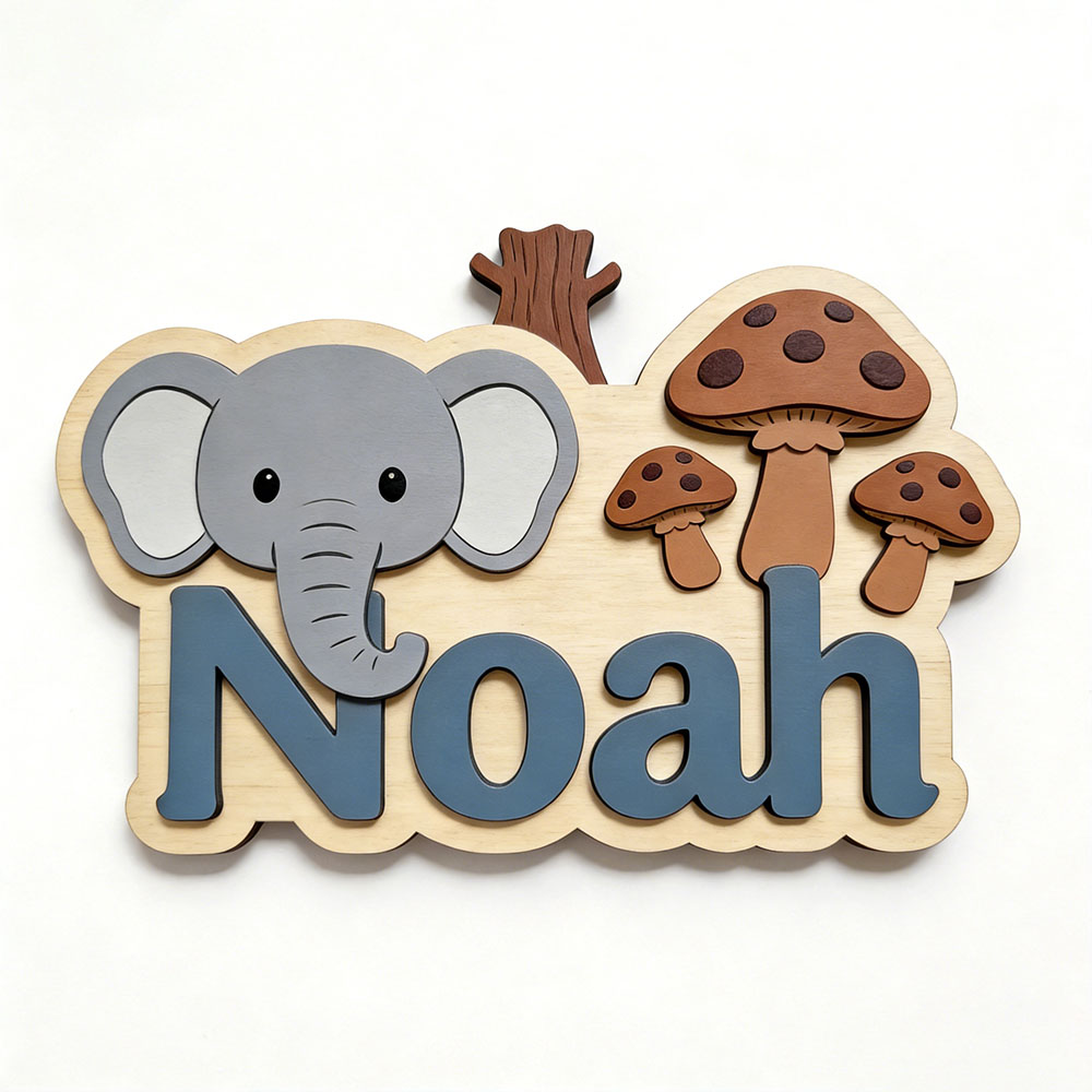 Anpassbare Cartoon-Elefanten-  – Baby Nursery Elephant Theme Bewertung und Preis