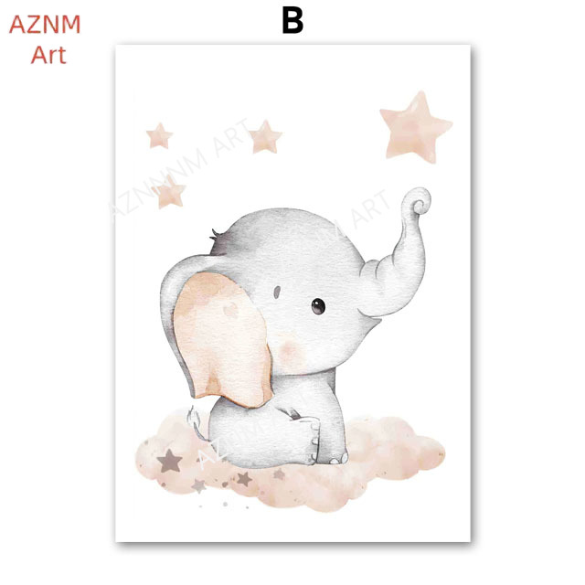 Elefanten-Ballon, Regenbogen,  – Baby Nursery Posters Bewertung und Preis