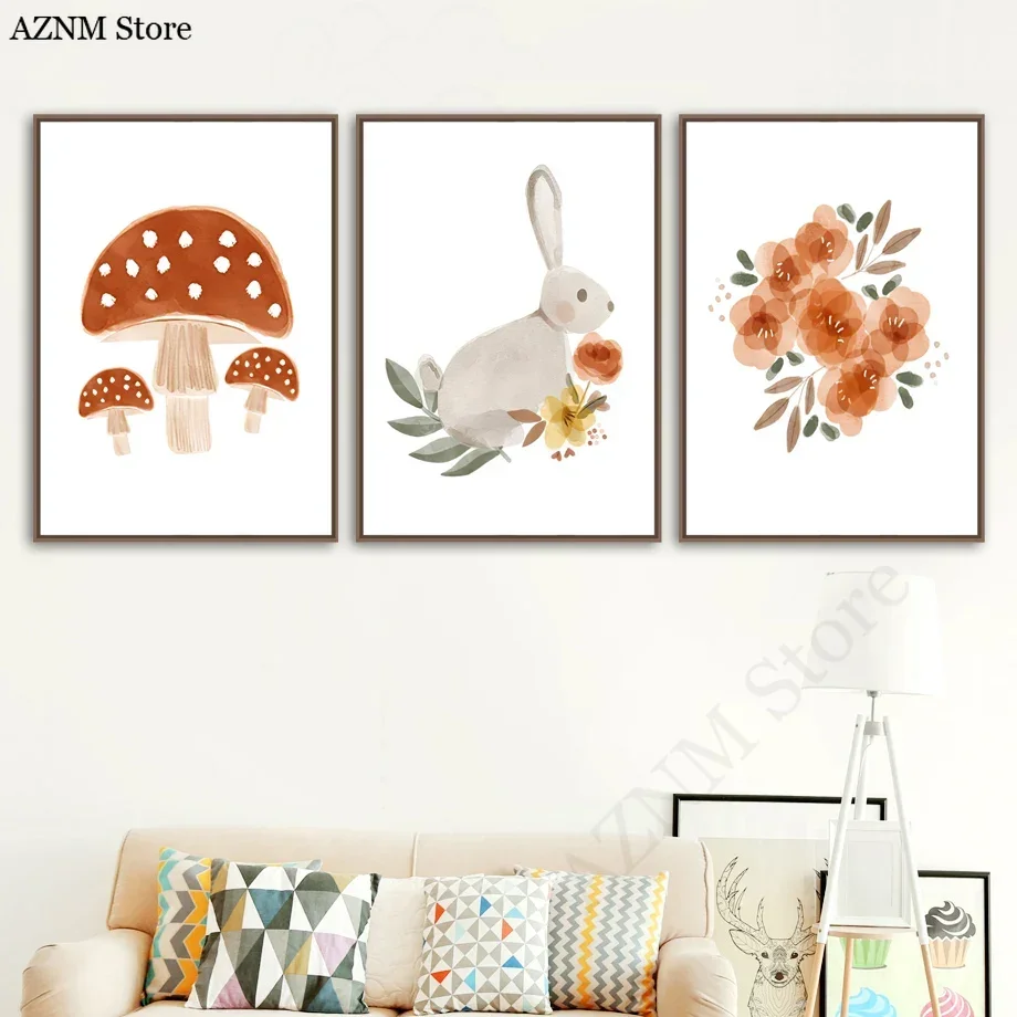 Aquarell Blumen Kaninchen Voge – Baby Nursery Murals Bewertung und Preis
