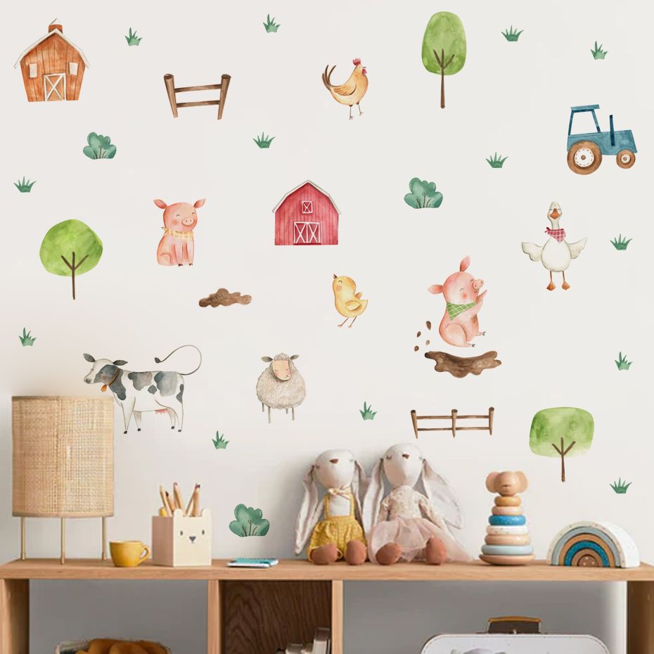Boho Aquarell süße Bauernhof T – Baby Nursery Murals Bewertung und Preis