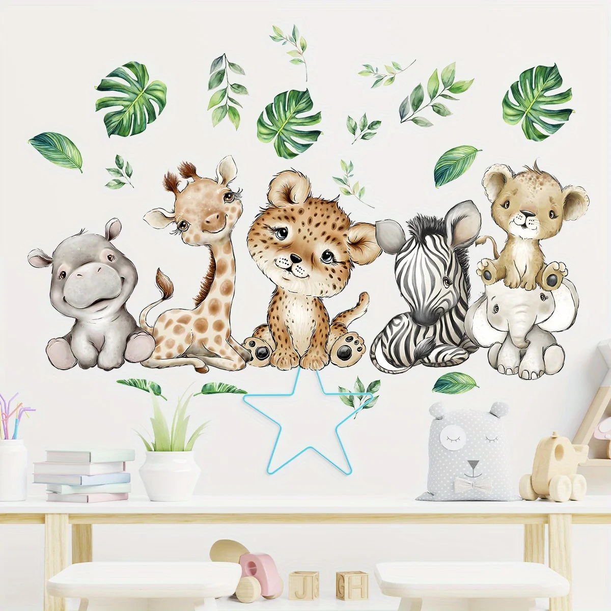 1PC Cartoon Nette Nilpferd Tig – Baby Nursery Vinyl Bewertung und Preis