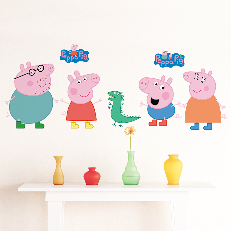 Cartoon Peppa Pig Wandaufklebe – Baby Nursery Vinyl Bewertung und Preis