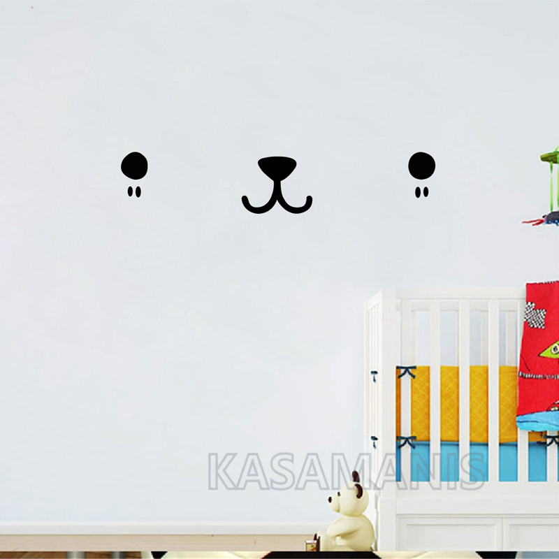 Nette Kawaii Gesicht Wand Kuns – Baby Nursery Murals Bewertung und Preis