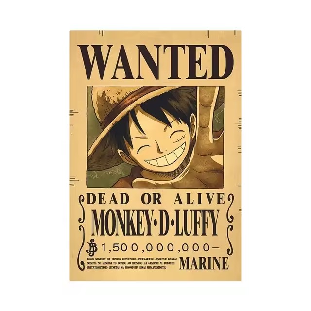 Anime One Piece Wanted-Plakate – Baby Nursery Vinyl Bewertung und Preis