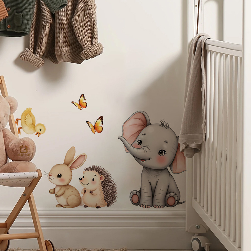 Cartoon-Tier-Wandaufkleber – E – Baby Nursery Vinyl Bewertung und Preis