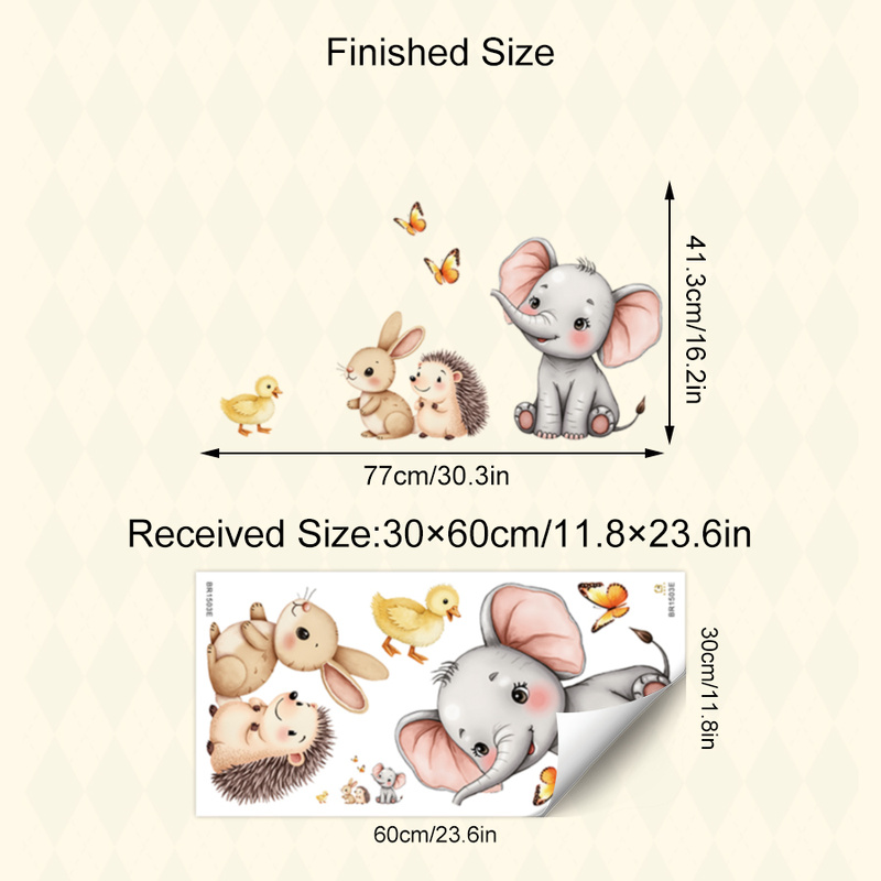 Cartoon-Tier-Wandaufkleber – E – Baby Nursery Vinyl Bewertung und Preis