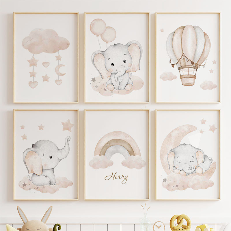 Niedlicher Elefant, heißer Bal – Baby Nursery Posters Bewertung und Preis