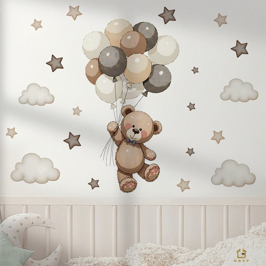 Entzückende Teddybär-Wandaufkl – Baby Nursery Products Bewertung und Preis