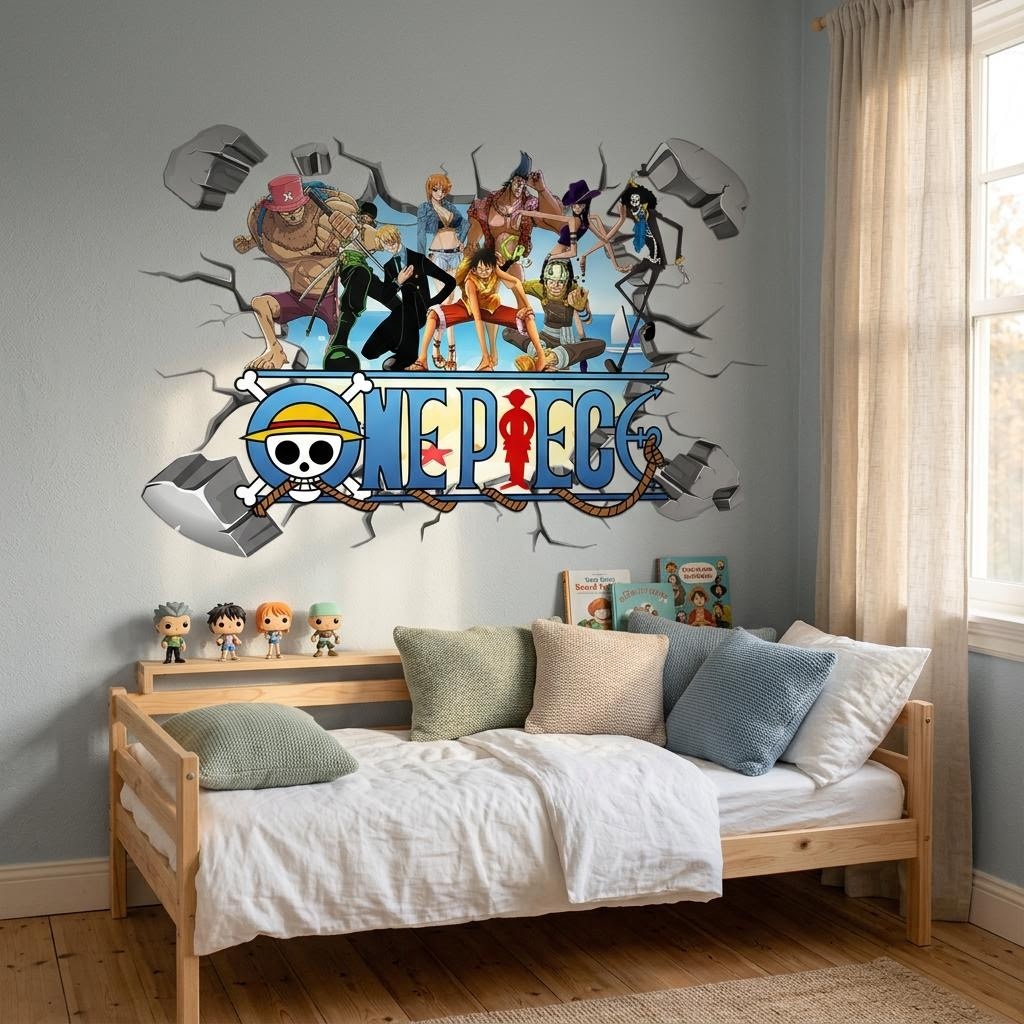 Cartoon One Piece Luffy 3D-Wan – Baby Nursery Vinyl Bewertung und Preis
