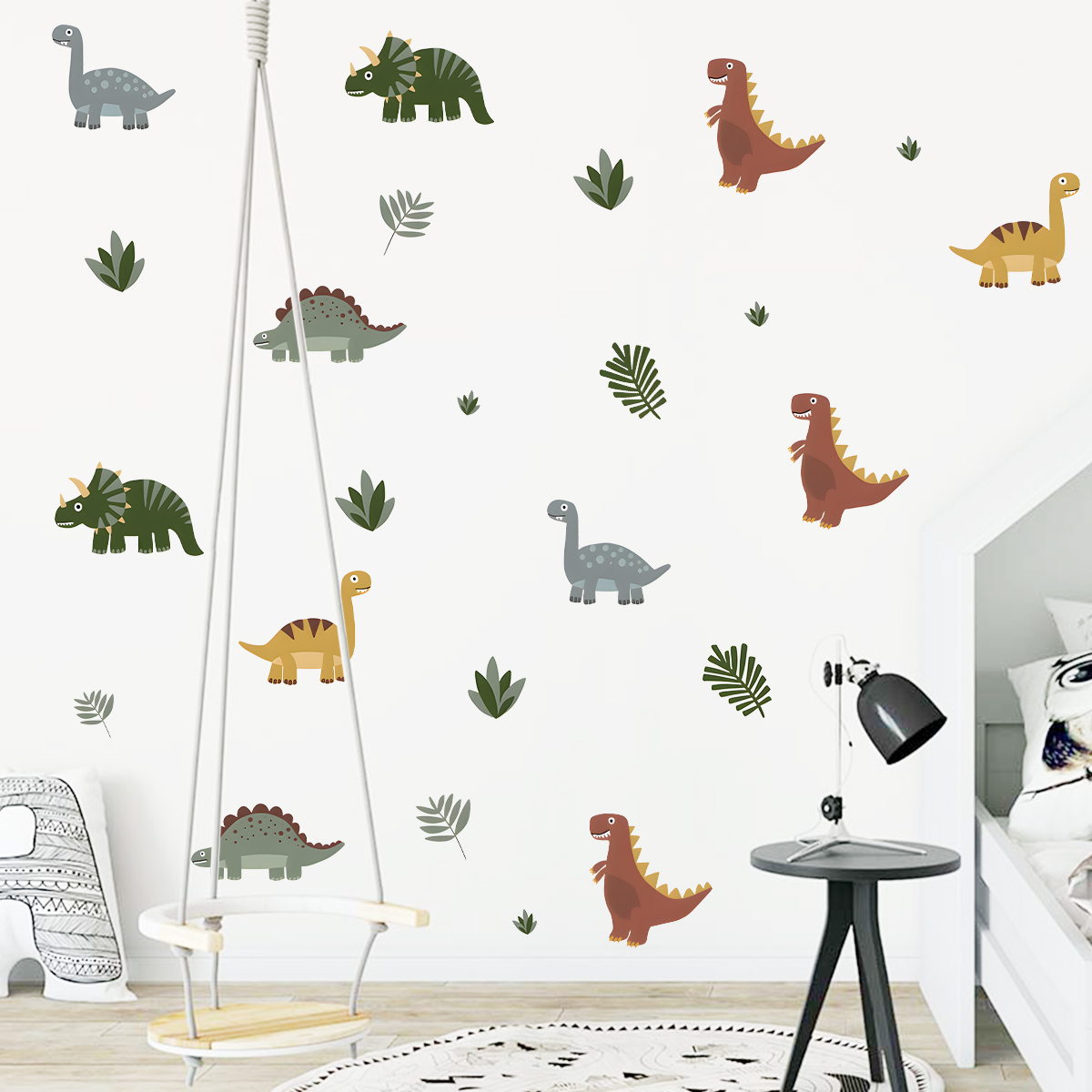 Cartoon niedliche Dinosaurier  – Baby Nursery Vinyl Bewertung und Preis