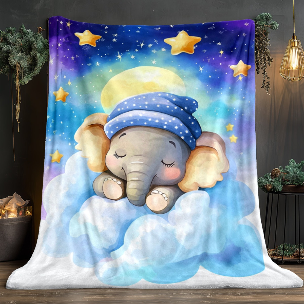Schlafender Baby-Elefant, Wolk – Baby Nursery Elephant Theme Bewertung und Preis