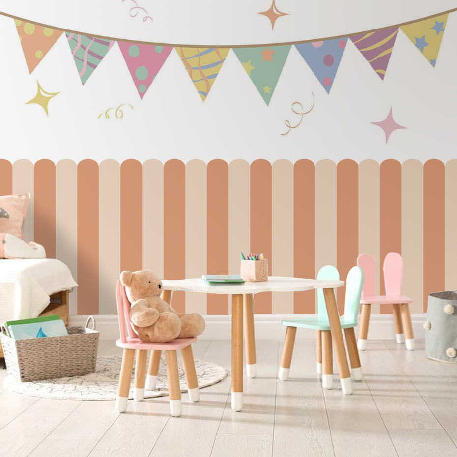 Mehrfarbige vertikal gestreift – Baby Nursery Vinyl Bewertung und Preis