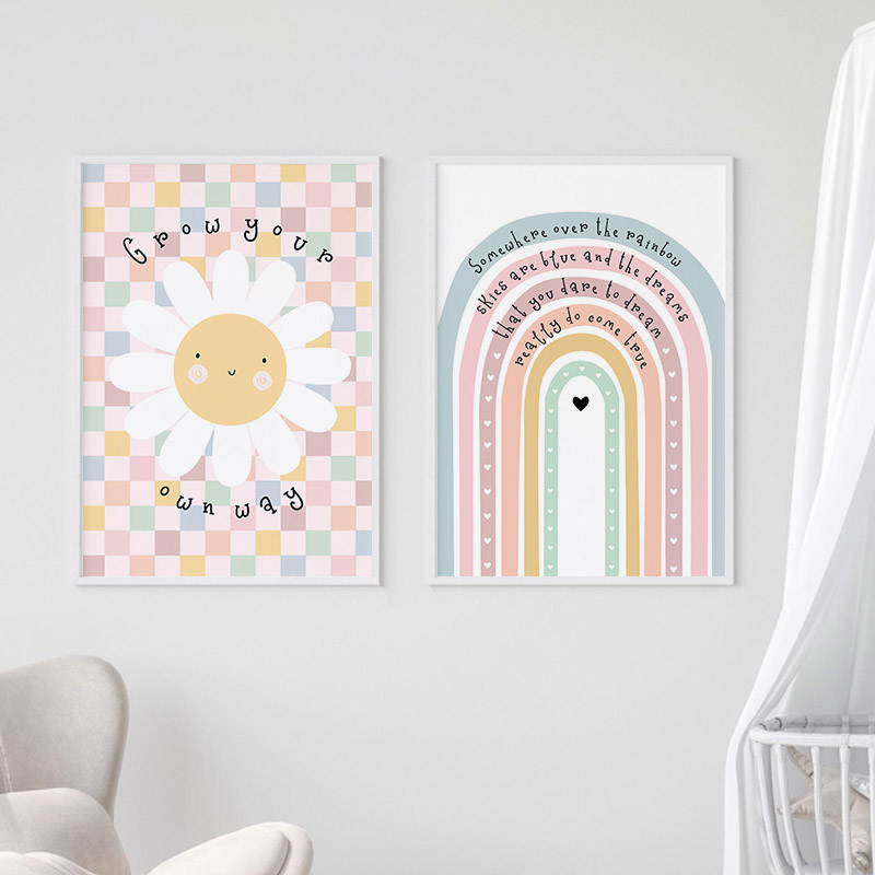 Sonne Blume Regenbogen Wolke H – Baby Nursery Posters Bewertung und Preis