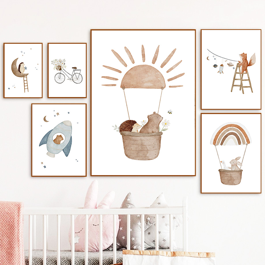 Cartoon Tiere Kinderzimmer Wan – Baby Nursery Murals Bewertung und Preis